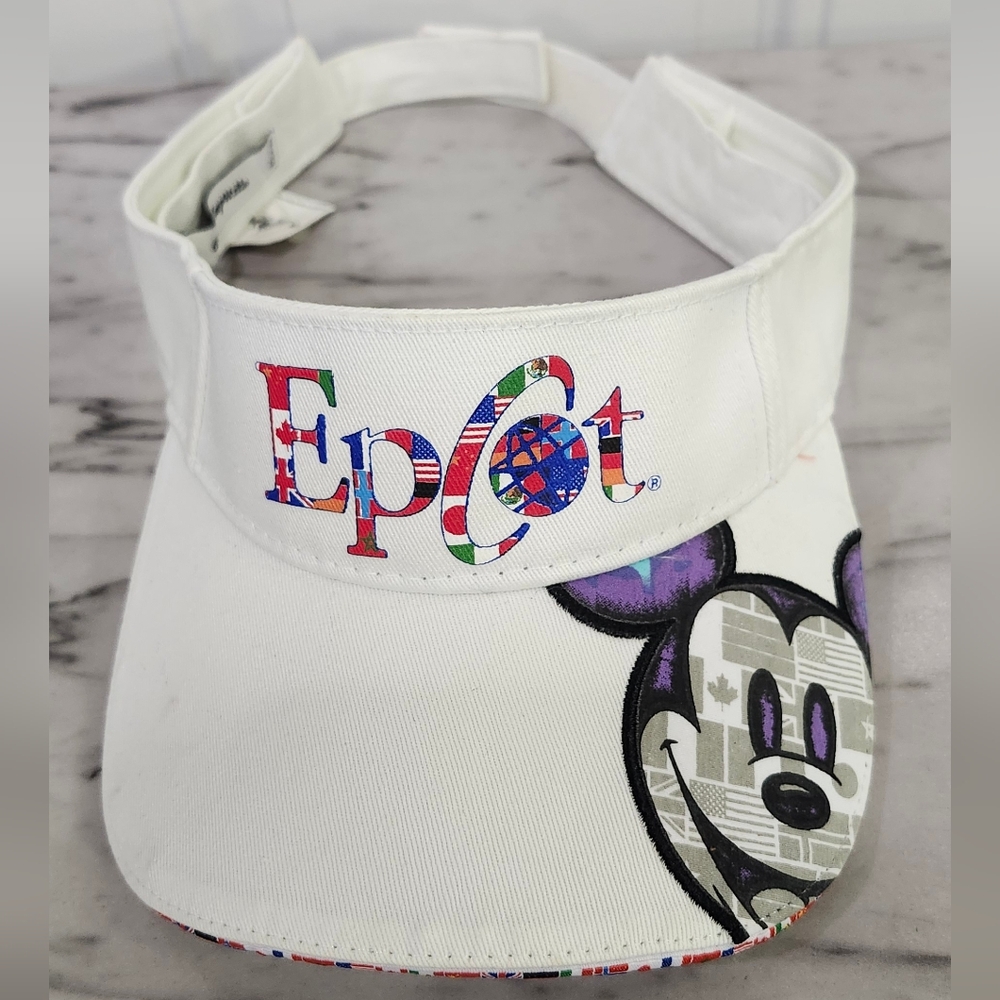 Epcot World Showcase Mickey Mouse White Visor Flags Of The World